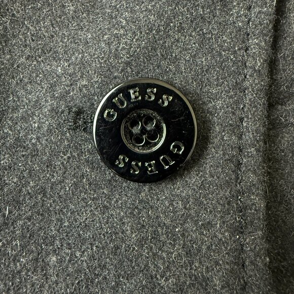 Guess Womens NWT Wool Blend Peacoat Jacket Size Medium Charcoal Double-Breasted - Picture 12 of 13